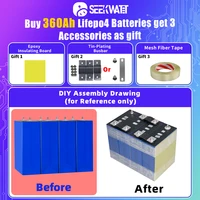 Cellules LiFePO4 prismatiques de qualité A 3,2 V 360 Ah, plus de 10 000 cycles, pour stockage d'énergie domestique DIY 12 V 24 V 48 V, camping-car, bateau, stock local UE, livraison rapide 2