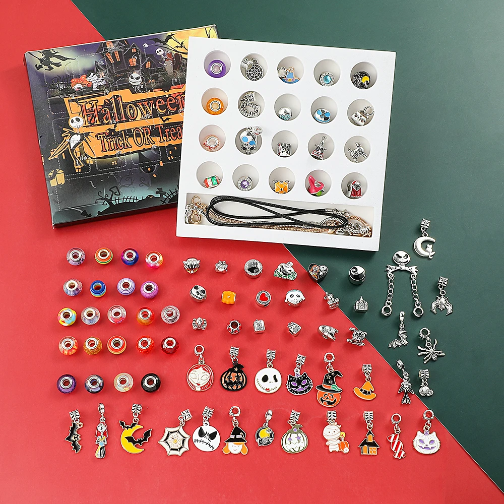 

Halloween Surprise Blind Box 20Pcs Disney Nightmare Before Christmas Charms Beads DIY Bracelet Making Jack Skellington Charms