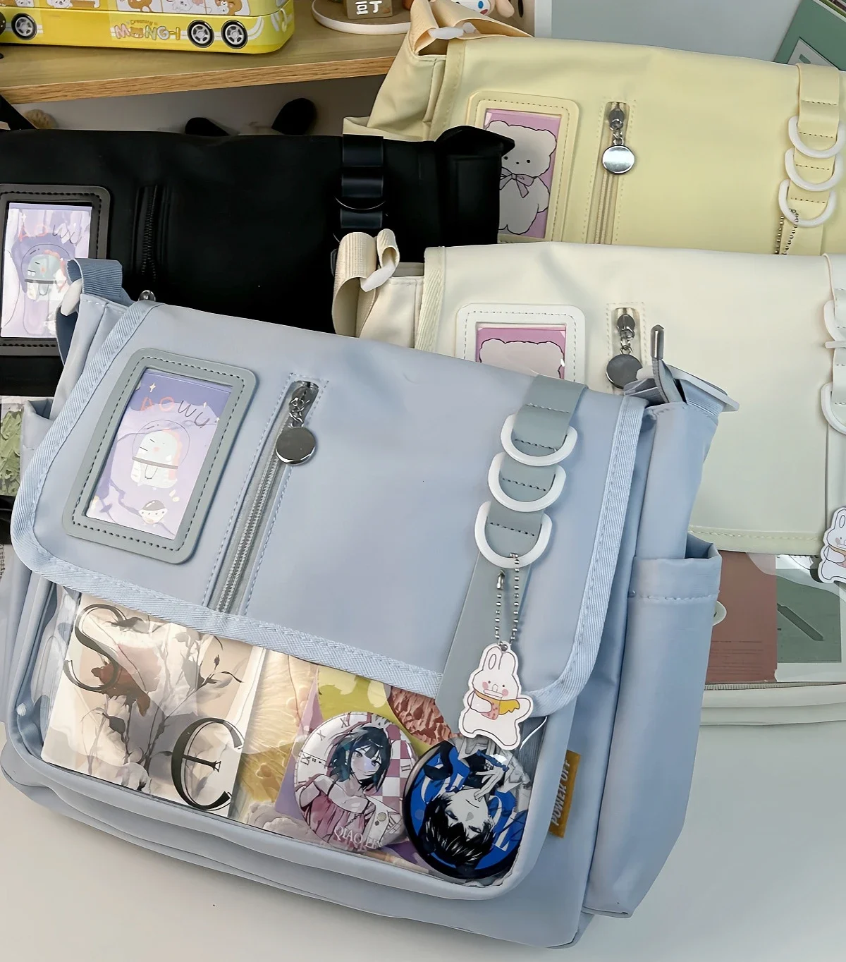 Japanische Harajuku-Schultaschen für Mädchen im Teenageralter, Neu 2025, transparente Ita-Tasche, Umhängetasche, DIY-Abzeichen, Display-Platte, Ita-Tasche – Detail 1