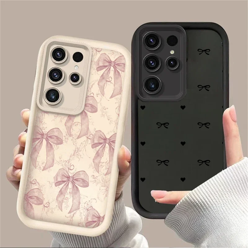 Matte TPU Love Heart Bow Print Cute Phone Case Shell