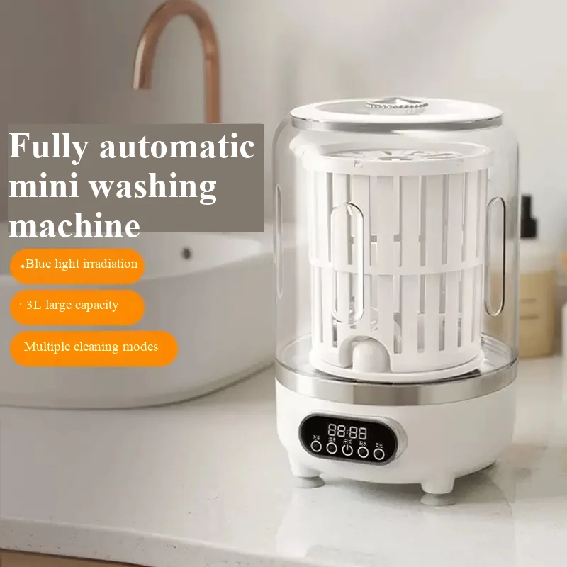 Mini turbo washing machine 3L fully automatic small USB charging portable sock and underwear specific washing machine. 2