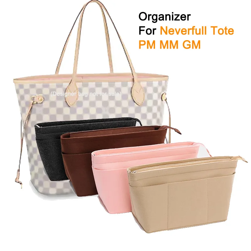 Utilizzato Per Neverfull Shopping Bag Insert Organizer,Pm Mm Gm Storage Bag Top Zipper 12 Tasche, Tote Bag Inner Pouch Liner