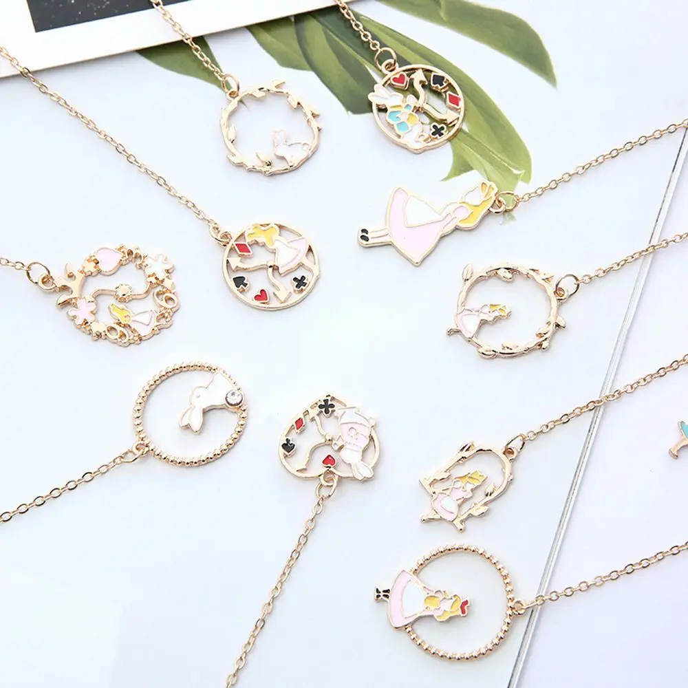New Cartoon Character Dreamy Bookmarks Fairy Girl Painting Metal Bookmark With Hanging Chain Pendant Student Stationery Supplies metal bookmark bookmarks stationery supplies