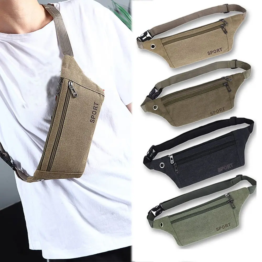 New Fashion Women Men Waist Packs Multi Pockets Fanny Pack Pouch Hip Purse Satchel Canvas Belt