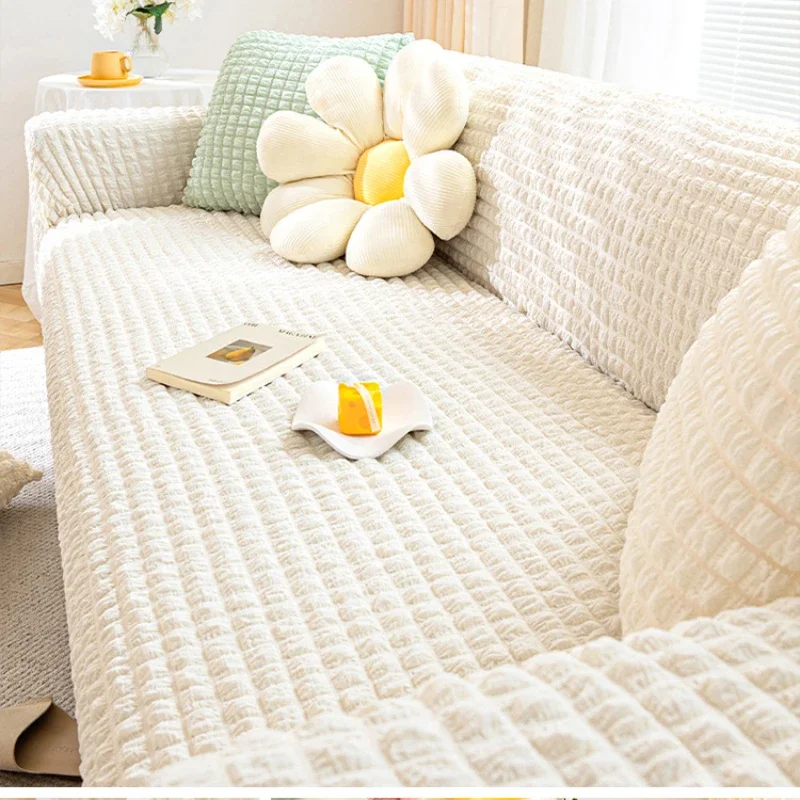 

Seersucker Sofa Cover, All-inclusive Universal Set, All-season Universal New Sofa Cover, Anti-cat Scratch Cover Cloth Towel