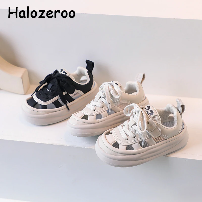

Kids Sport Sneakers Baby Girls Slip On Leather Shoes Children Brand Chunky Sneakers Boys Black Casual Sneakers Trainers Summer