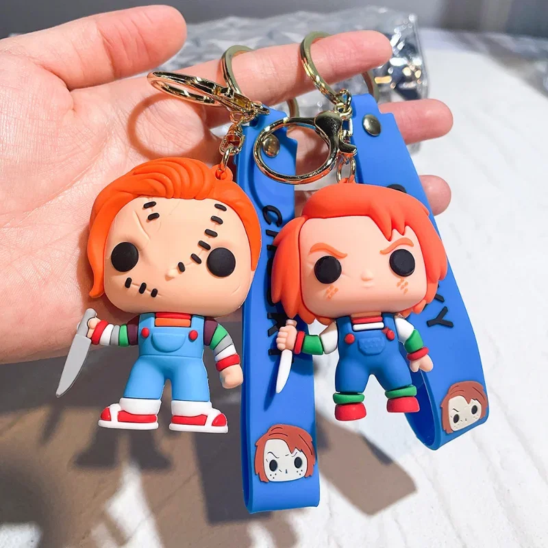 Orribile Chucky Tiffany Portachiavi Giocattoli Di Halloween Silicone Auto Chiave Ciondolo Portachiavi Fascino Borsa Accessori Gioielli Regali Per Bamb