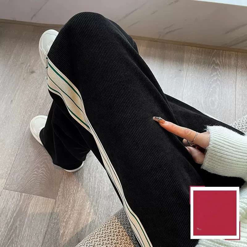 New 2024 Women's Summer Patchwork Elasticized Drawstring Pocket Fashion Solid Color Loose Minimalist Casual Straight Pants