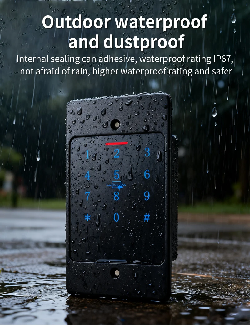H5 Tuya Wifi Standalone Access Control RFID Keypad Metal IP67 Waterproof Embedde