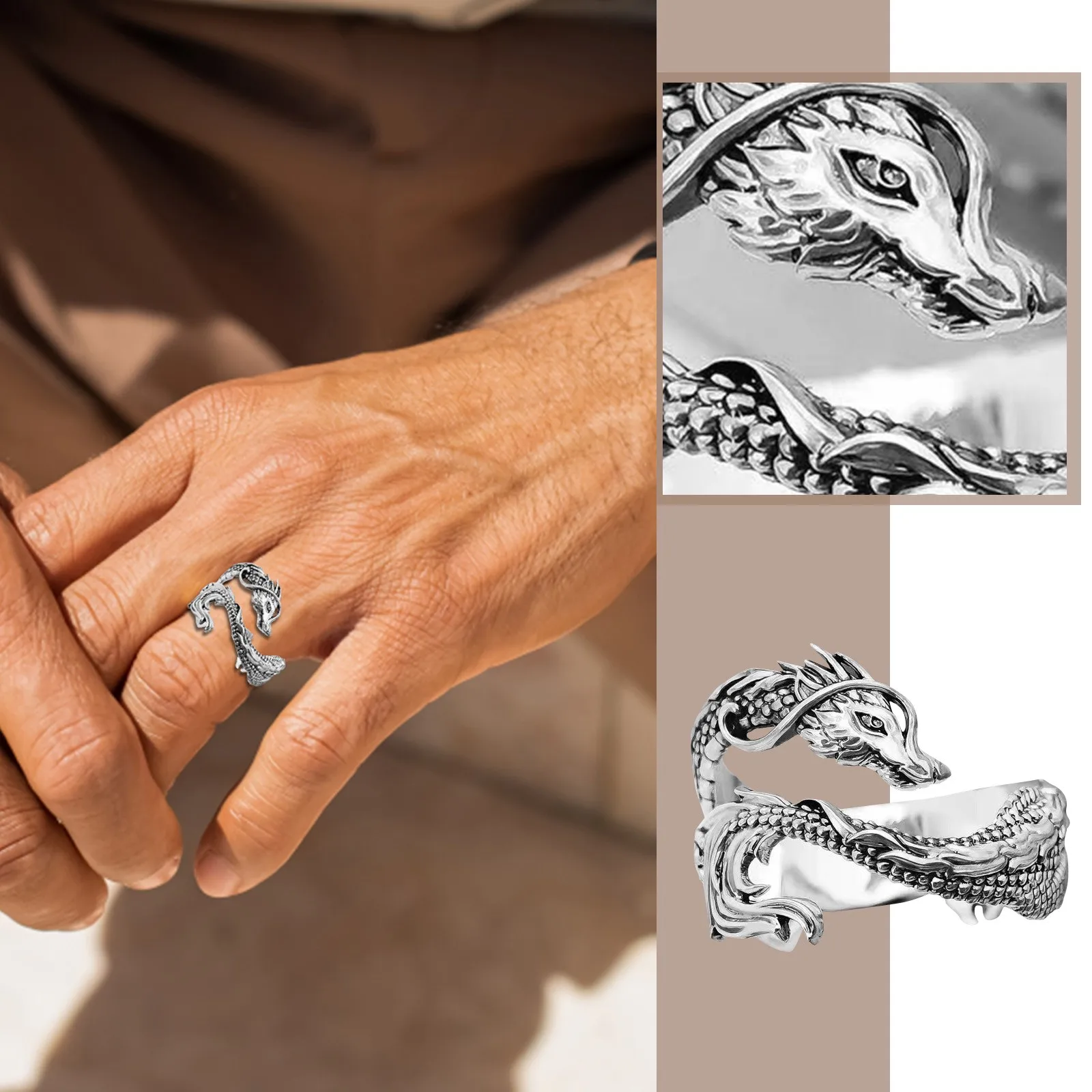 HC Cross-Border Men's Wedding Ring Light Luxury Niche Ins Hip Hop Wind Index  Finger Ring Male Ring | SHEIN USA