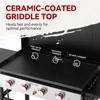 4-Burner Propane Gas Griddle with Hood 36-In Flat Top Grill with Folding Side Shelves for Outdoor Cooking Camping or Tailgating 4