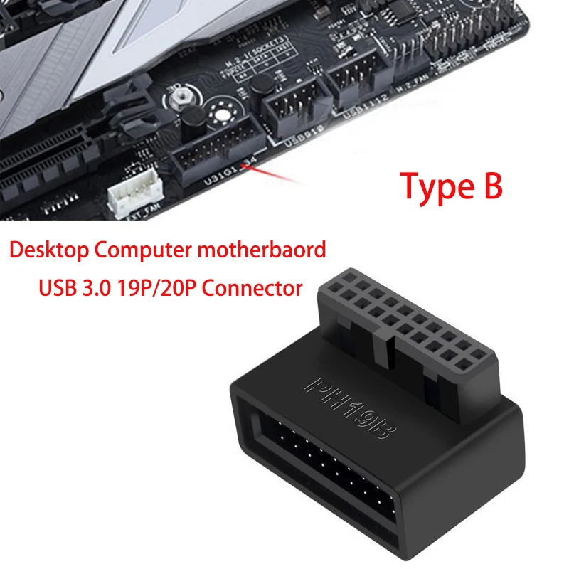 Computer Motherboard Header Adapter Connector USB 19Pin