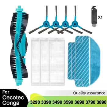 Cecotec Conga 3290 3390 3490 3590 3690 3790 3890 울트라 티타늄 진공 청소기 부품 메인 사이드 브러시 HEPA 필터 걸레 래그