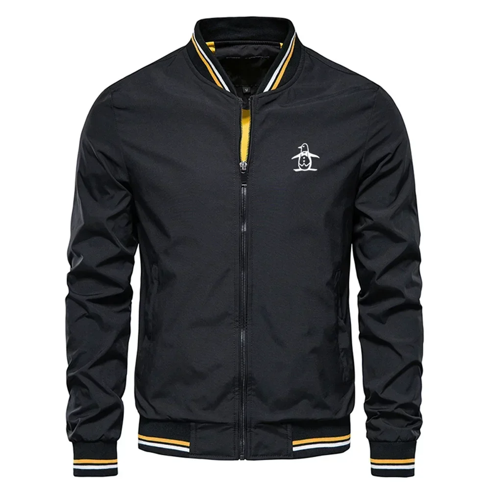Men's Stand Up Collar Jacket Zipper Sportswear Spring and Autumn Fashion Men's Outdoor Casual Zipper Jacket