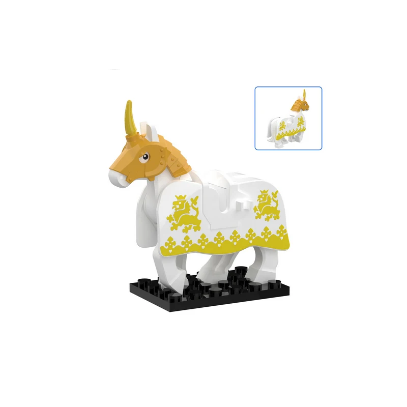 Military Medieval Building Blocks Solider Figures Knights Equipment Animal Accessories Mount Armor War Horse Mini Bricks MOC 5
