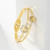 Boho Trend Life Tree Charm Bangle for Women No Fade Color Stainless Steel Cubic Zircon Bangles Luxury Gift Cuff Jewelry 3