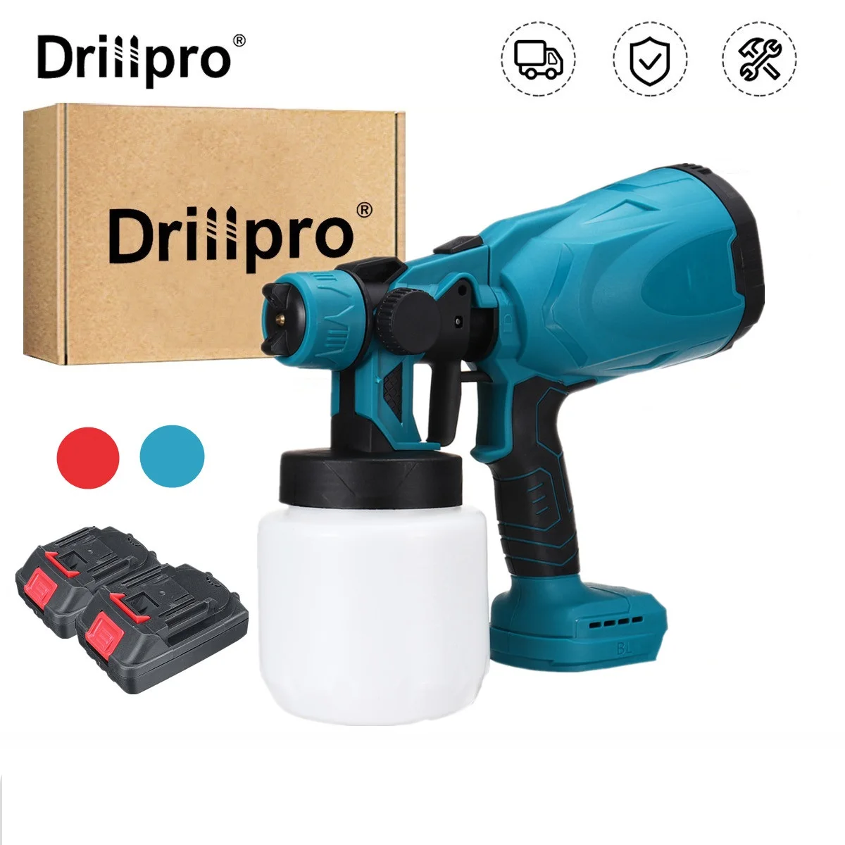 Пистолет-распылитель Drillpro Электрический Аккумуляторный со стальным покрытием 800