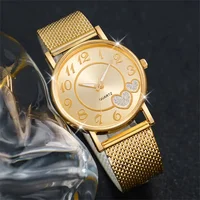 6PCS/Set Fashion Heart Women's Watch Plastic Band Analog Golden Quartz Watches Butterfly Jewelry Set(Without Box) - Image 3