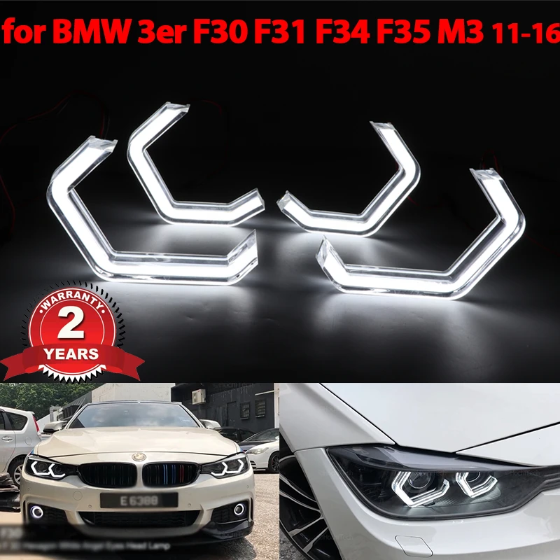 

for BMW 3 series F30 f31 F34 F35 M3 316i 318i 320i 328i 330i 335i 340i 316d 318d 11-16 LED Angel Eyes M4 Style DRL Halo Rings