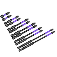 Jeu de tournevis croisés antidérapants, 2 pièces, tête de lot magnétique PH2, tête de lot magnétique, embout de tournevis à percussion 25/50/65/70/90/150mm 2