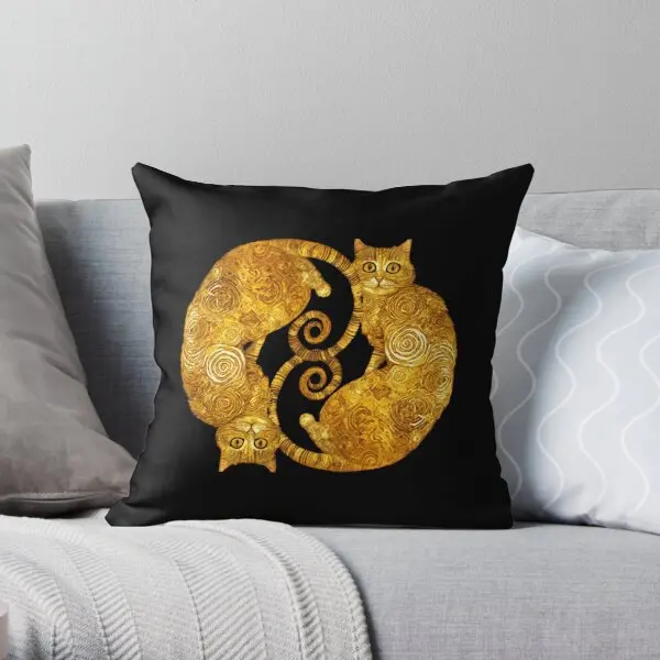 

Vintage Gustav Klimt Cat Throw Pillow Customizable Bedroom Bed Sofa Lumbar Pillow Cushion Fashion Decorative Pillow Not Included