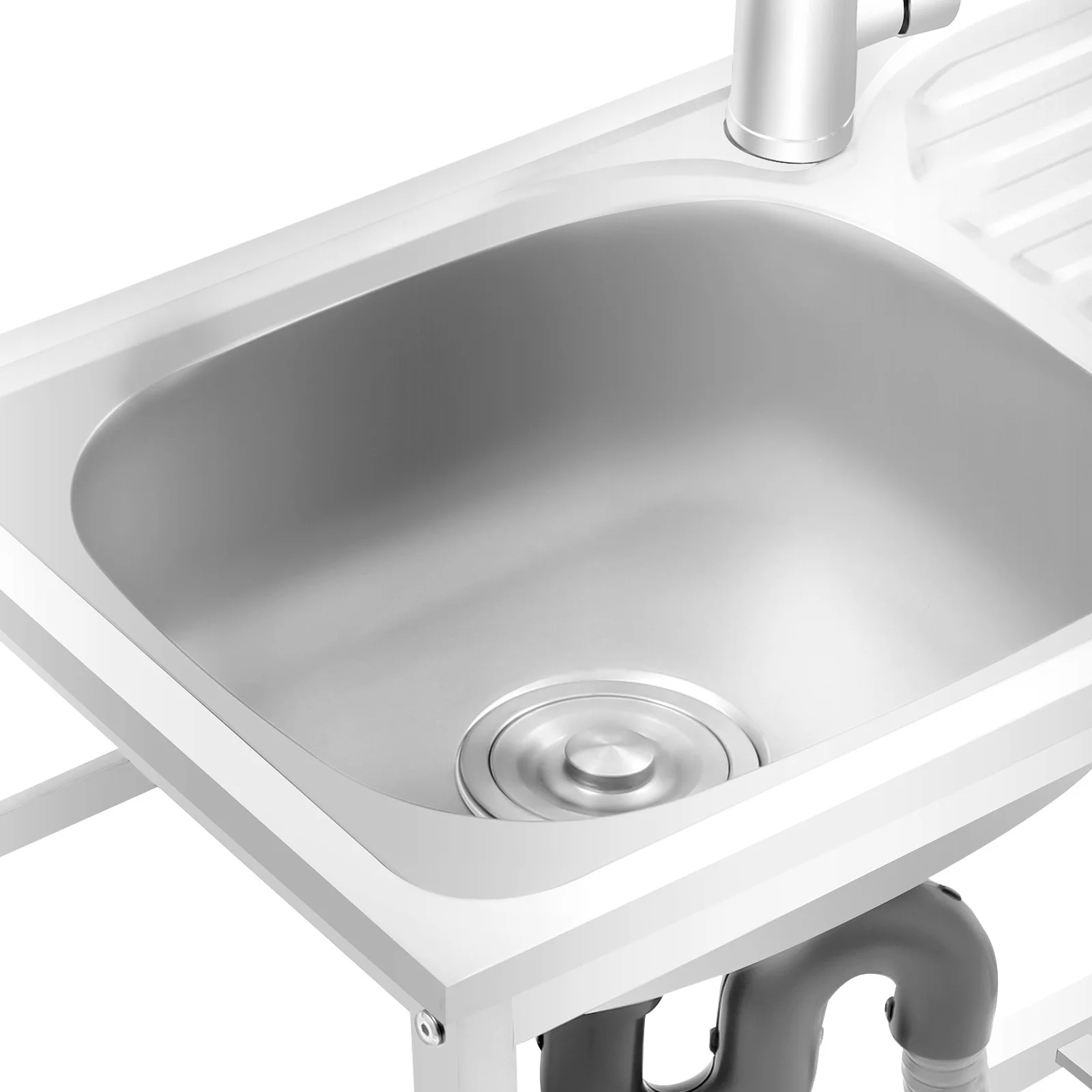 Spülbecken mit Arbeitsplatte und Bodenablage, Einzel-Spülbecken für die Küche, Freistehendes Spülbecken – Detail 20