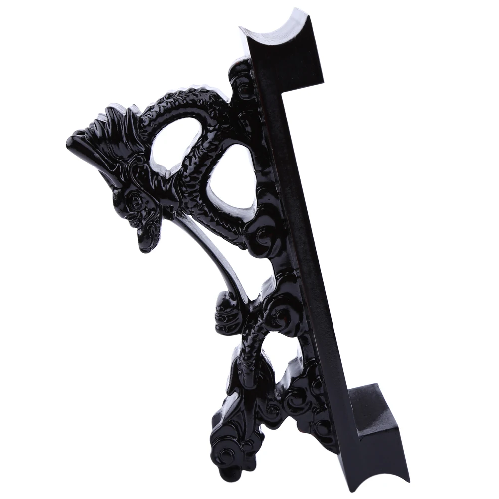 Black Wood Chinese Dragon Shaped Sword Holder Japanese Metal Katana Bracket Samurai Sword Display Stand Cartoon Anime Knife Rest 5