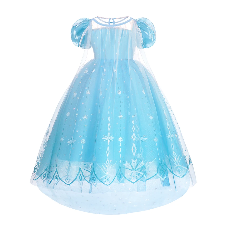 thumbnail image 5 of Disney disfraz de Frozen para niña, Reina de la nieve, vestido de princesa Elsa, Anna, melocotón, Cenicienta, Cosplay, Carnaval, vestidos de fiesta de cumpleaños, Rapunzel, 5 of 5