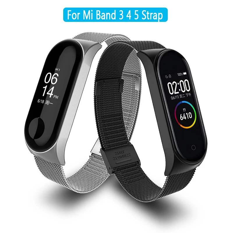 Strap For Xiaomi Mi Band 3 4 5 Wrist Metal Bracelet Screwless Stainless Steel MIband for Mi Band 4 3 5 Strap Wristbands Pulseira