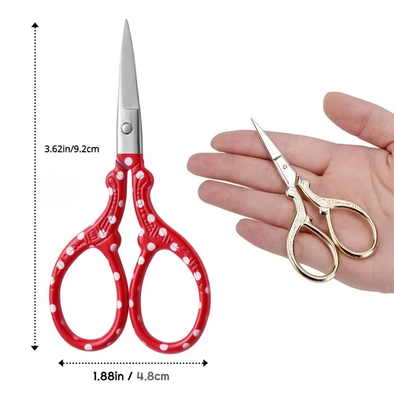 3.58in Embroidery Scissors Stainless Steel Stork Scissors 1pc For Crafting Sewing and Everyday Use