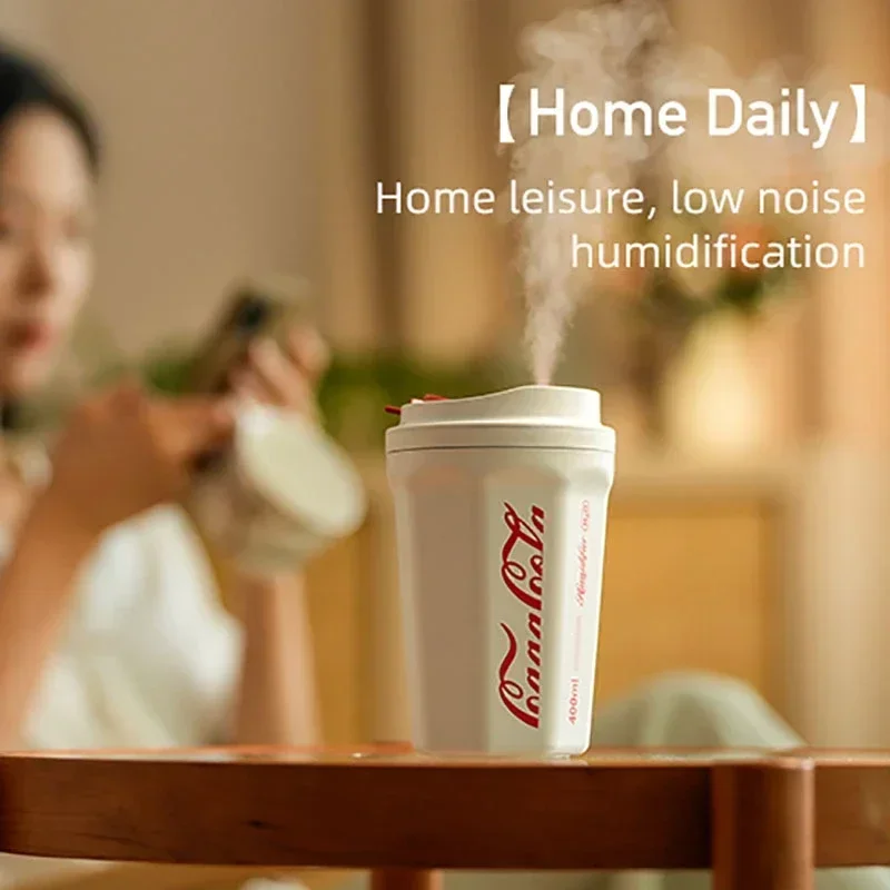 New Coke Cup Misting Humidifier Rechargeable 350ml Wireless Misting Portable Battery Model Home Car Aromatherapy Diffuser air cooler fan air conditioner desk misting fan usb powered water cooling fan humidifier 3 wind speeds with night lamp for home