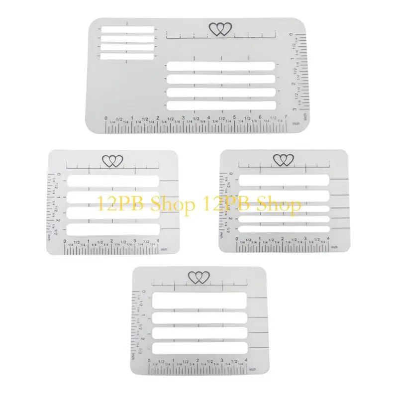 12PB 4 PCS 공예 주소 지정 안내서 노트북 다용도 레터 봉투 스텐실 템플릿