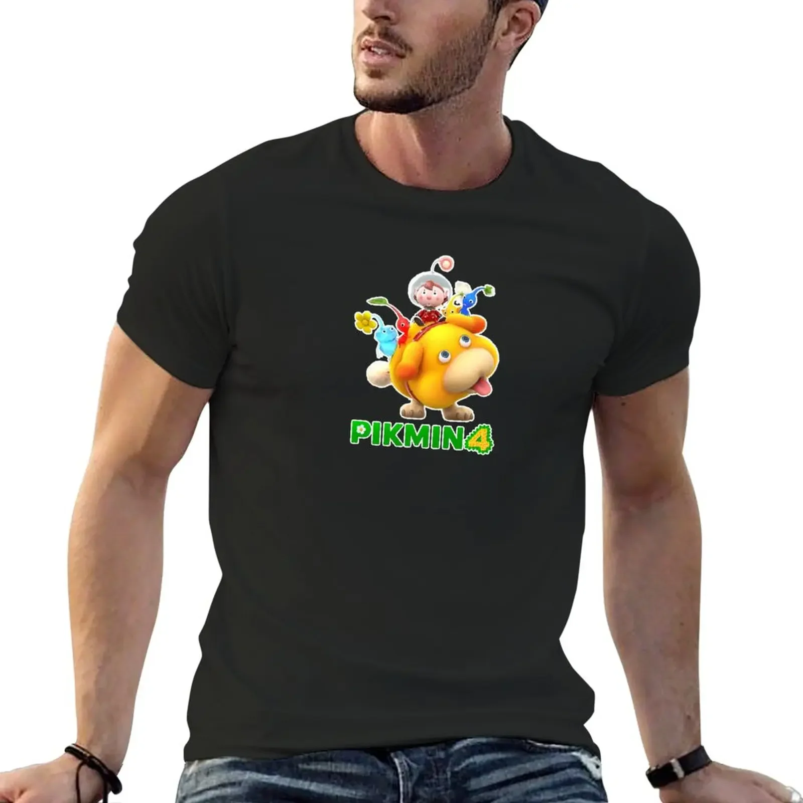 Pikmin, Pikmin 4, Rescue Pup Oatchi, Pikmin 2023, T-Shirt Con Logo Camicetta Oversize Customizeds Magliette Grandi E Alte Per Uomo