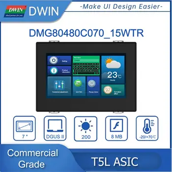 DWIN 상업용 등급 HMI LCD 디스플레이 저항성 터치 스크린, 쉘 연결 포함, PLC, Arduino, STM32, DGUS2, 4.3, 7.0, 10.1