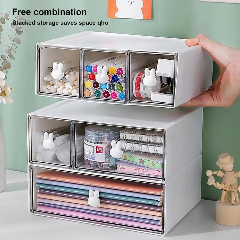 Desktop Storage Box Organizer Drawer Type Transparent Acrylic Desk Stationery Hand Account Storage Rack Desk Simple Pen Holder 2