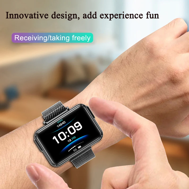 Rainbuvvy T91 Smart Watch With Bluetooth Earphones 1.4" Full Touch Screen Sport Wristband 2