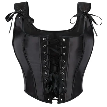 Gothic Corset Overbust Lace-Up Front Women Bustiers Waist Trainer Body Shaper Sexy Shapewear Summer Casual Elegant Vest