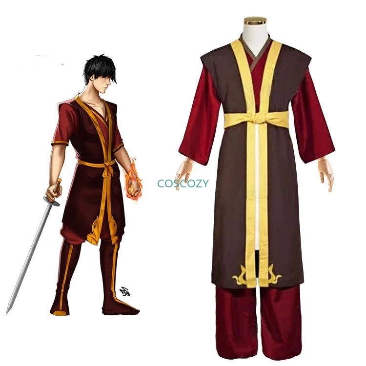 

Anime Avatar The Last Airbender Prince Zuko Princess Azula Mai Cosplay Costume Fire Nation Aang Korra Katara Clothes Wig Set