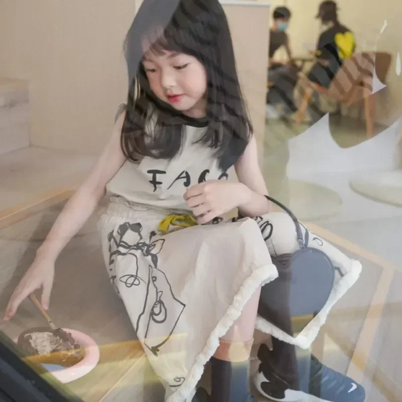 HoneyCherry صيف جديد سترة بلا أكمام نصف تنورة مجمو...