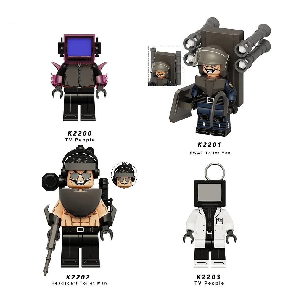 New Mini Skibidi Toilet Man Figure Anime Block Toys TvMan Plus Titan Cameraman Speakerman Bricks Model Toy Kid Birthday Gifts 6