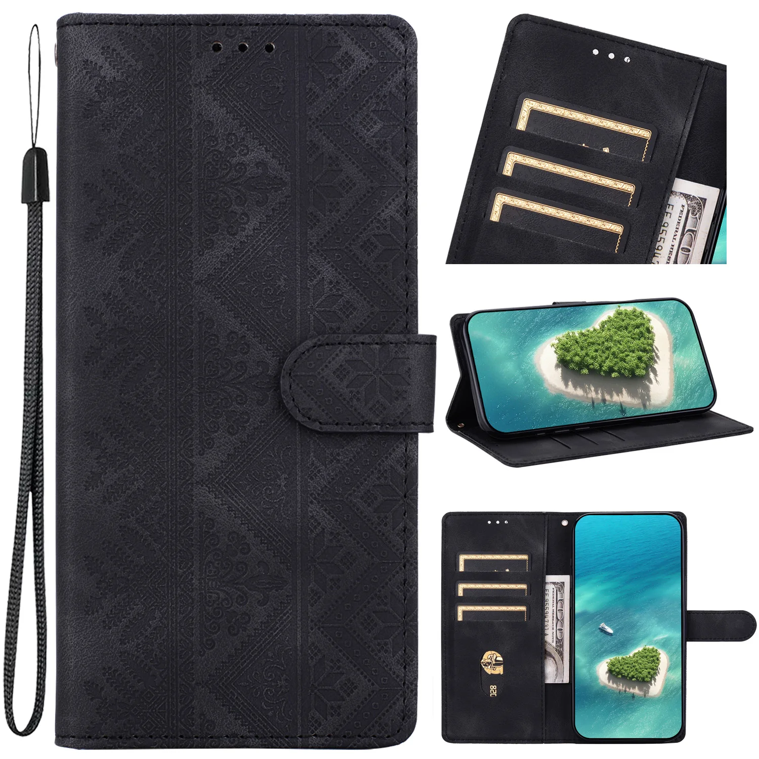 Enhanced Leather Stand Flip Wallet Case - Premium Protective Cover
