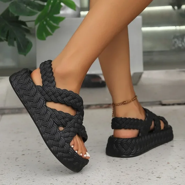 2025 Casual Elegant Summer Comfortable Platform Sole Hollow Open Toe Women's Sandals - Image 4