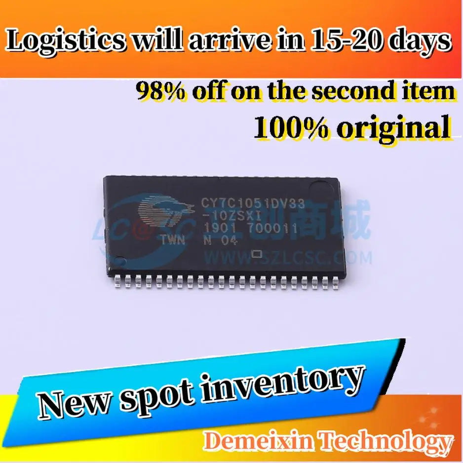 1PCS 100%Original CY7C1051DV33-10ZSXIT TSOPII-44-10.2mm New in Stock