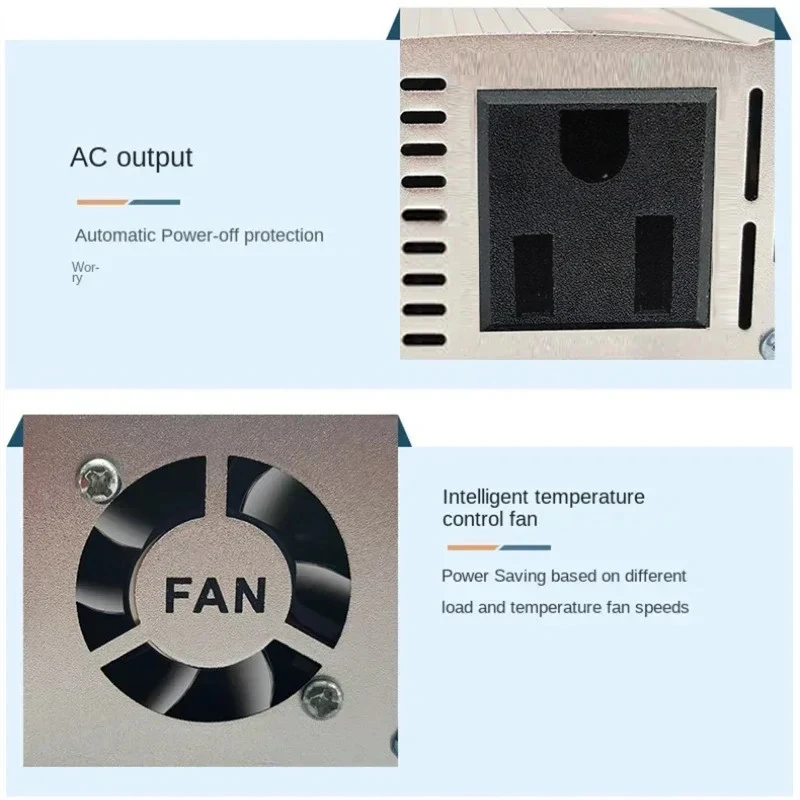 Inverter 12v 220v Inverter solare 500W 1000W 1500W 2000W Trasformatore di tensione portatile Convertitore di caricabatteria automatico Inverter di potenza per auto - immagine 5