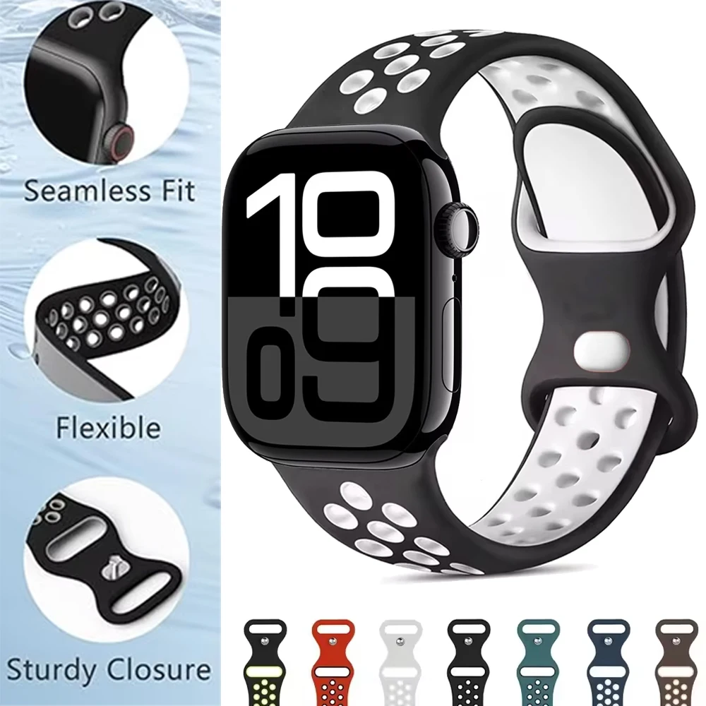 Premium Silicone Sports Bracelet Replacement for Apple Watch - Universal Fit