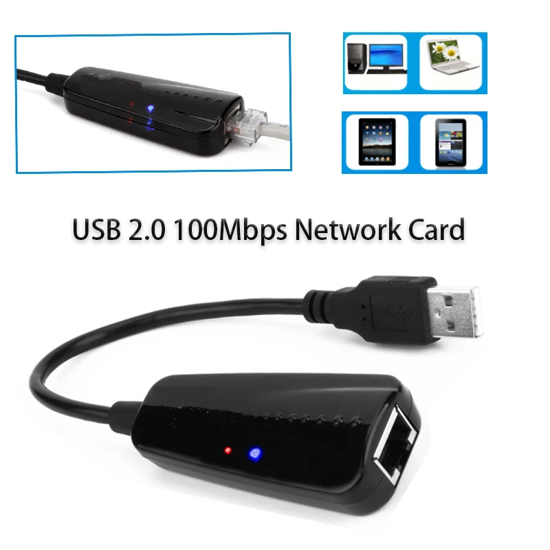 

100Mbps for Desktop laptop USB network card converter game USB2.0 lan Card USB 2.0 to Ethernet cable interface RJ-45 LAN Adapter