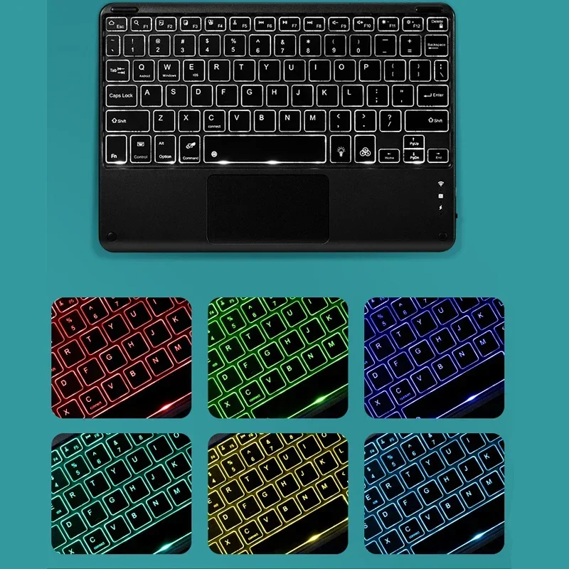 Teclado Retroiluminado para Samsung Galaxy Tab a9 Plus Capa de 11 Polegadas Sm-x210 X216b Russo Português Espanhol Teclado Case - Imagem 5