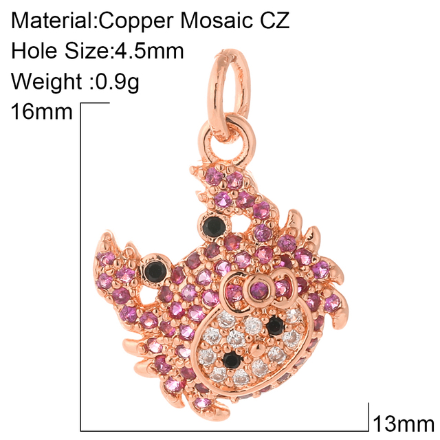 Charms for Jewelry Making Crab Shell Seahorse Designer Jewelry Charms for Diy Earrings Necklace Bracelet Charm Copper
