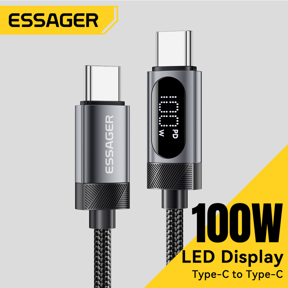 Essager USB C Digital Display Cable Fast Charging PD 100W Type C to USB for iPhone 16 15 Xiaomi Huawei Macbook iPad
