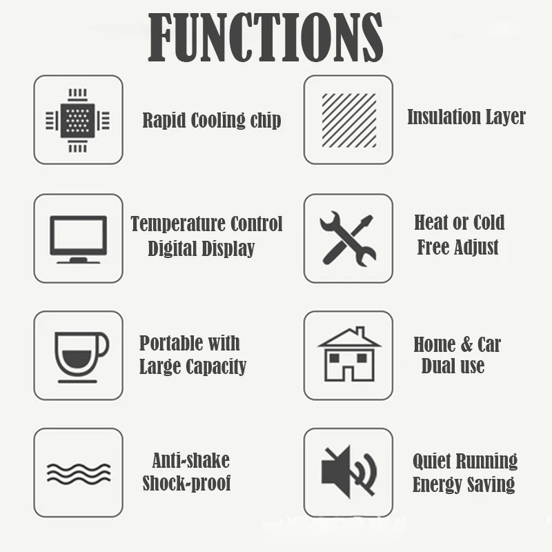 Description Picture 6 of item10L 15L 20L Mini Refrigerator Car Portable Fridge Freezer Cooler Warmer Dual Use Camping Caravan Bar Fridge